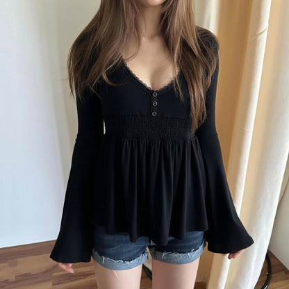 High-waisted Stretchy Loose-fitting Top Comfortable And Casual Women's Wear