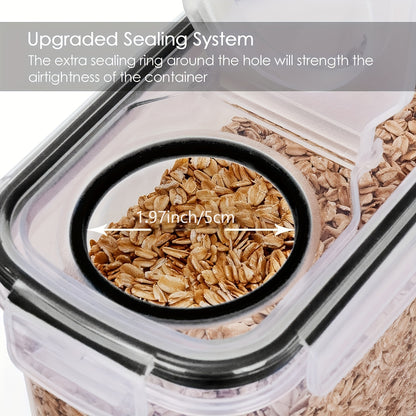 THELIFE Airtight Food Storage Containers Set - 4 Pack BPA-Free Cereal Dispenser with Labels (2.5L/88oz)