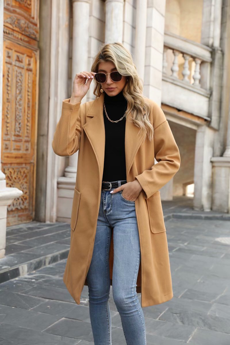 Woolen Woolen Coat Women's Mid-length Fashion Korean Style High-level Slim Slim Coat