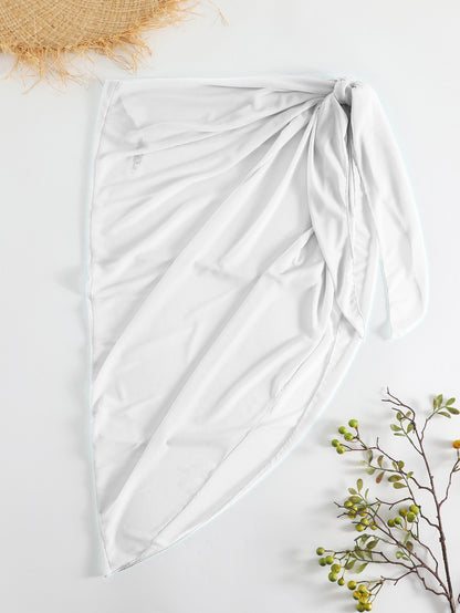 Asymmetrical-cut Sun-protective Sexy Solid-color Beach Dress