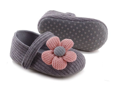 Baby Girls Flower Princess Shoes - Soft Sole Lightweight Breathable Flats for Toddlers & Infants