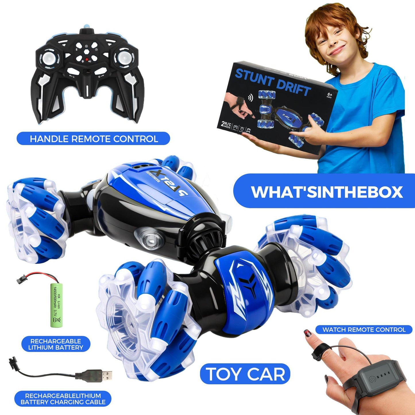 All-around Surface Drift Car With Dual-mode Controller And Gesture Control, Perfect Outdoor And Indoor Drift Car Toy As A Kids Gift