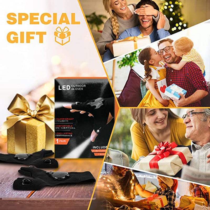 1 Pair Rechargeable Finger Light Gloves - Super Bright LED Flashlight, Hands-Free Lighting, Convenient USB Charging - Perfect for Outdoor Camping Fishing Gadgets and Tools