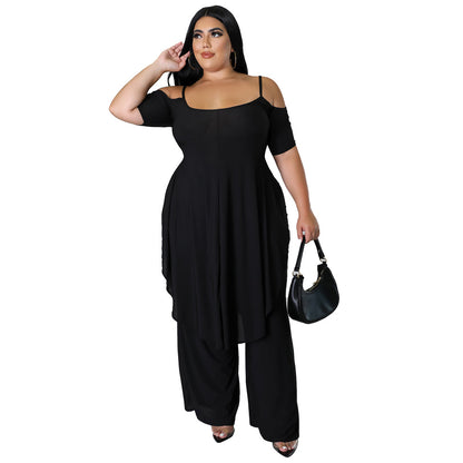 Arrival Solid-color Sexy Camisole Two-piece Set