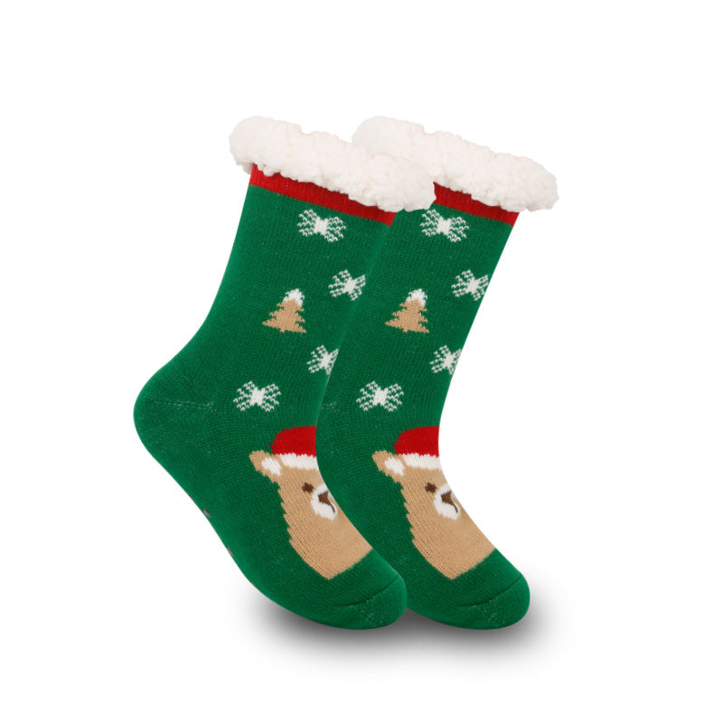Christmas Women's Thickened Fleece-lined Room Socks