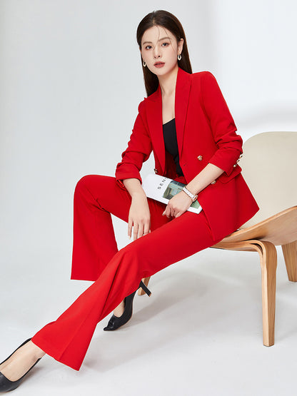 Professional Suit Set Womens Red Fashionable