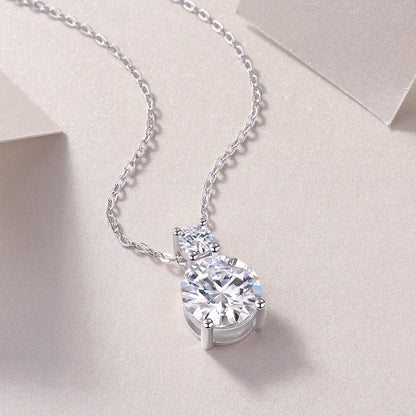 Jazz Manor - A Fashionable And Light Luxury Jewelry Pendant Necklace Set With Top-quality Moissanite, S925 Silver Plated Platinum