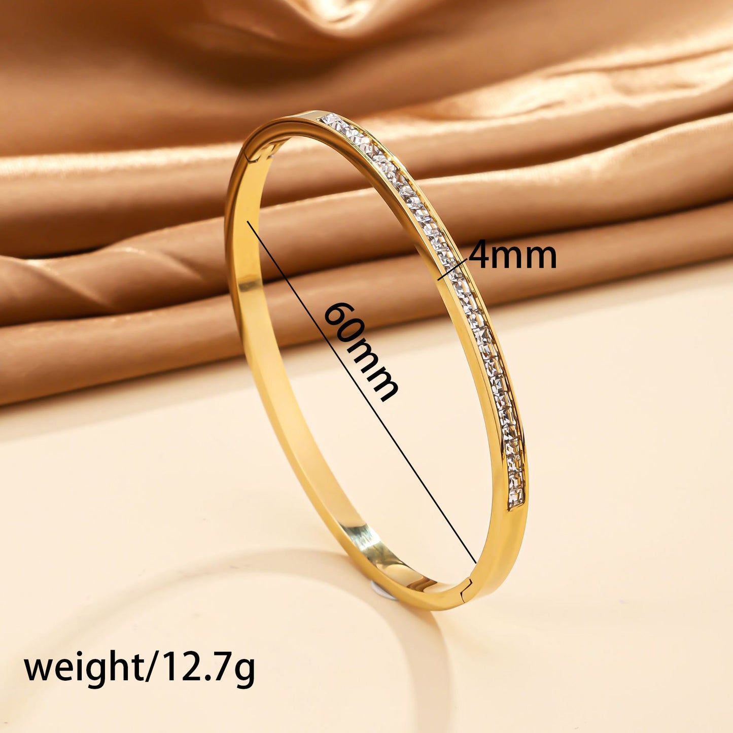Diamond-studded Open Bracelet For Women