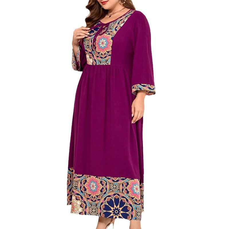 Ethnic Style Plus-size Retro Dress For Women