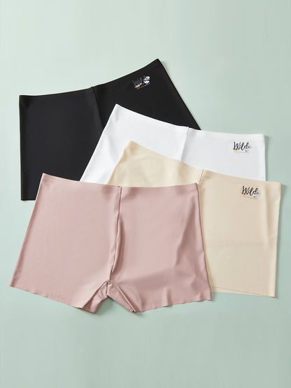 4 Pack Women's Plus Size High Rise Solid Seamless Panties - Medium Stretch, Elegant Design - For Women Seeking Comfort & Support - Perfect for Everyday Wear