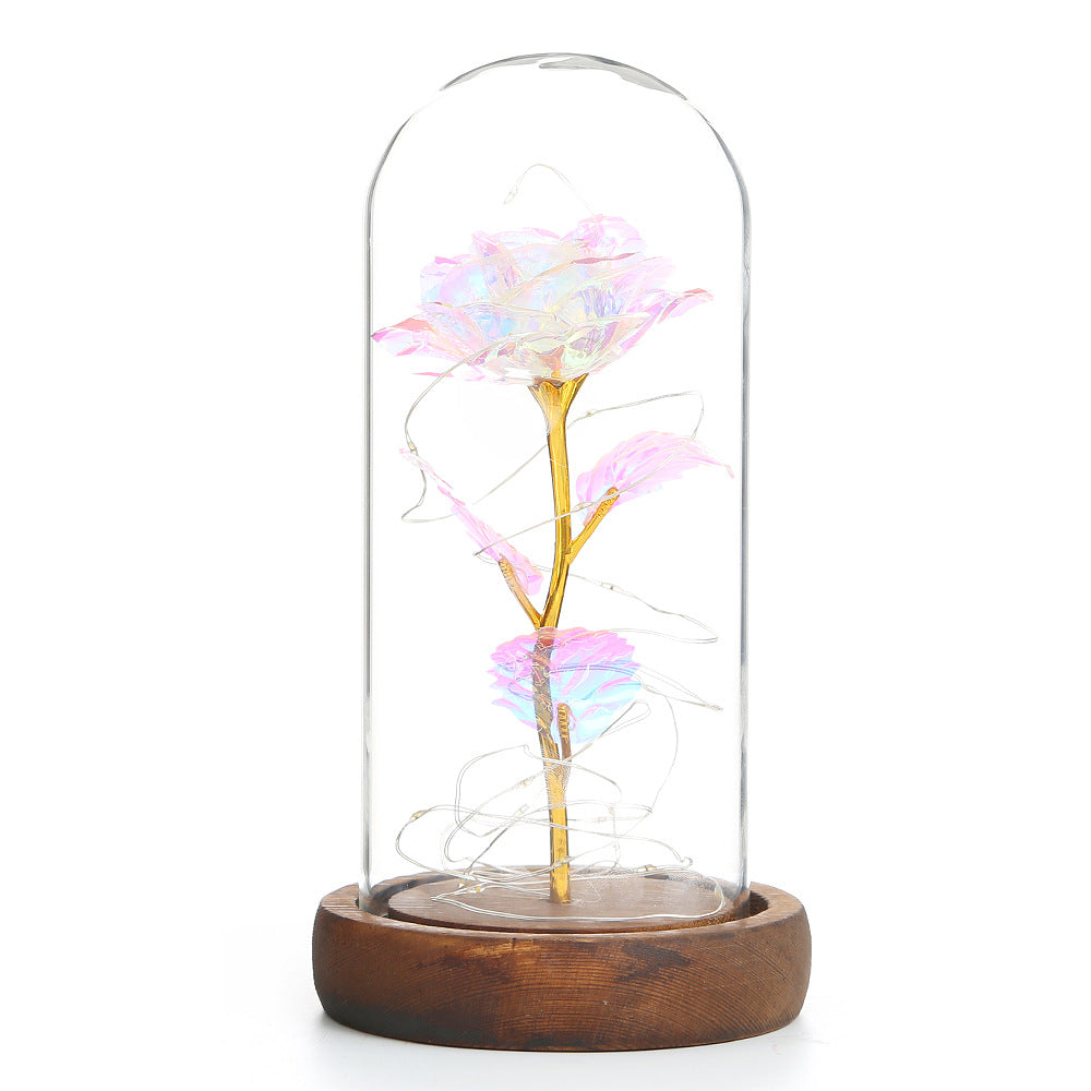 Valentine's Day Gift Simulation Gold Foil Rose Lamp Glass Cover Ornaments Color Box Packaging