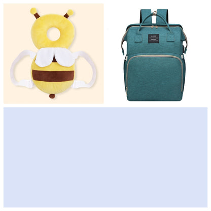 Multifunctional Maternity Diaper Backpack Upgraded With Removable Mosquito Net Large Capacity Foldable Infants Baby Crib Waterproof Nappy Mother Bag For Travel