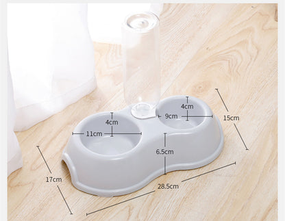 Thin Macron Ribbon Drinking Bottle Round Plastic Pet Double Bowl