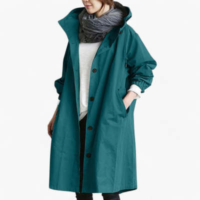 Korean Loose Solid Color British Trench Coat