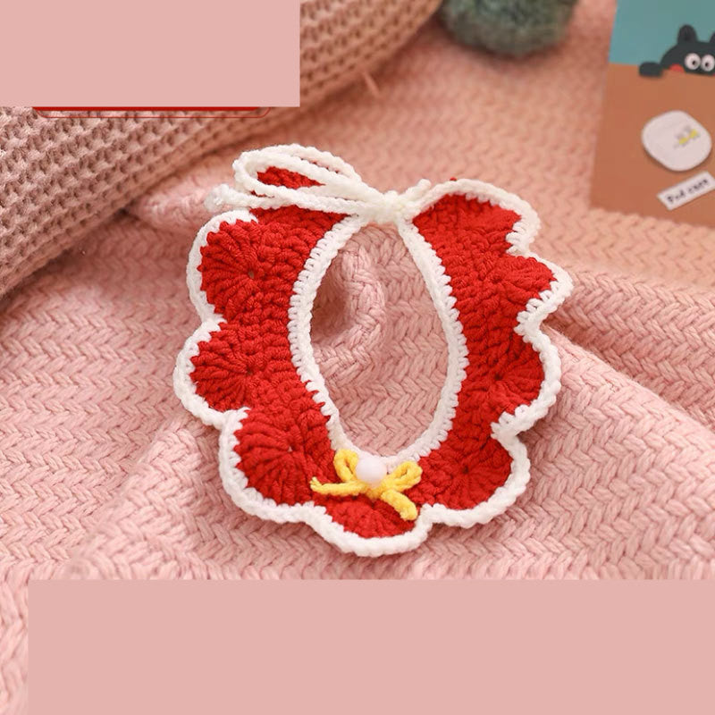 Braided Collar For Pet Cat Cozy Slobber Scarf