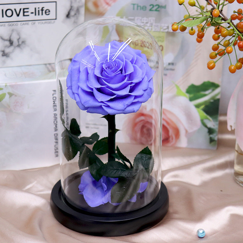 Glass Cover Tanabata Valentine's Day Immortal Rose Gift
