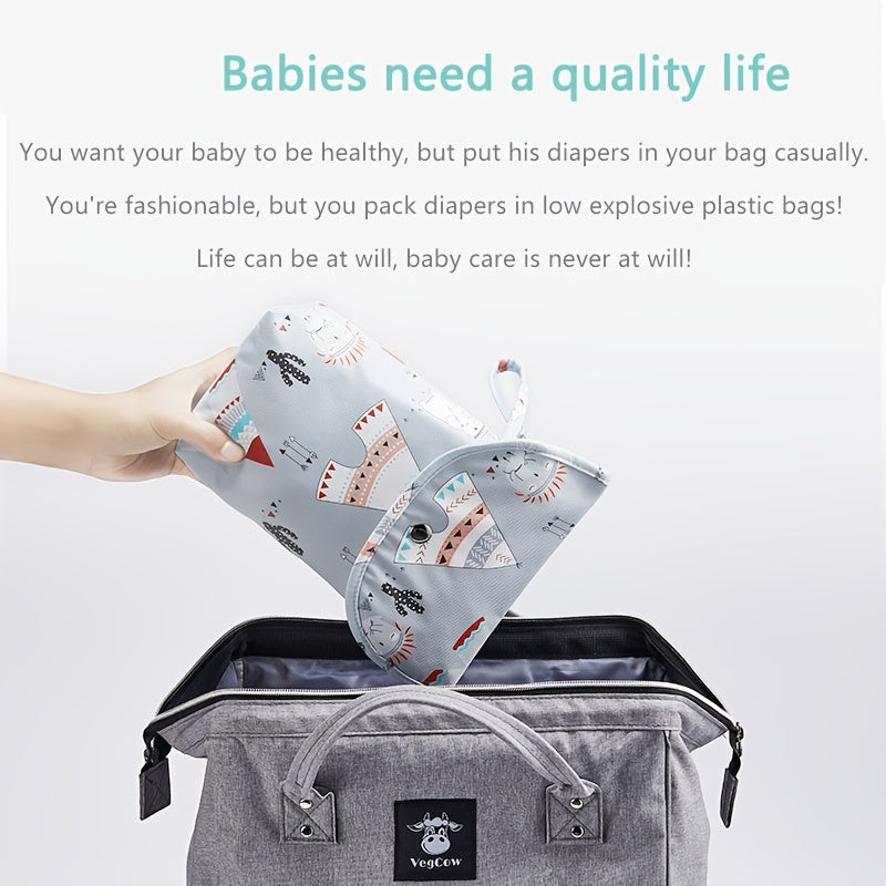[Portable Diaper Storage for Youngsters] Portable Diaper Storage Bag for Youngsters - Durable Polyester, Ideal for Diapers & Wet Wipes