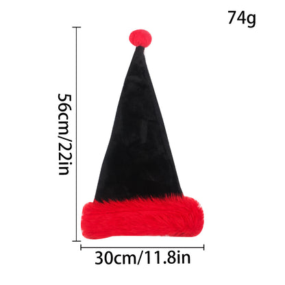 Black Christmas Hat Halloween Plush Hat Thickened Plus-sized Christmas Hat