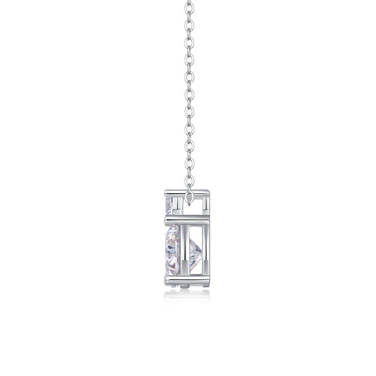 Jazz Manor - A Fashionable And Light Luxury Jewelry Pendant Necklace Set With Top-quality Moissanite, S925 Silver Plated Platinum