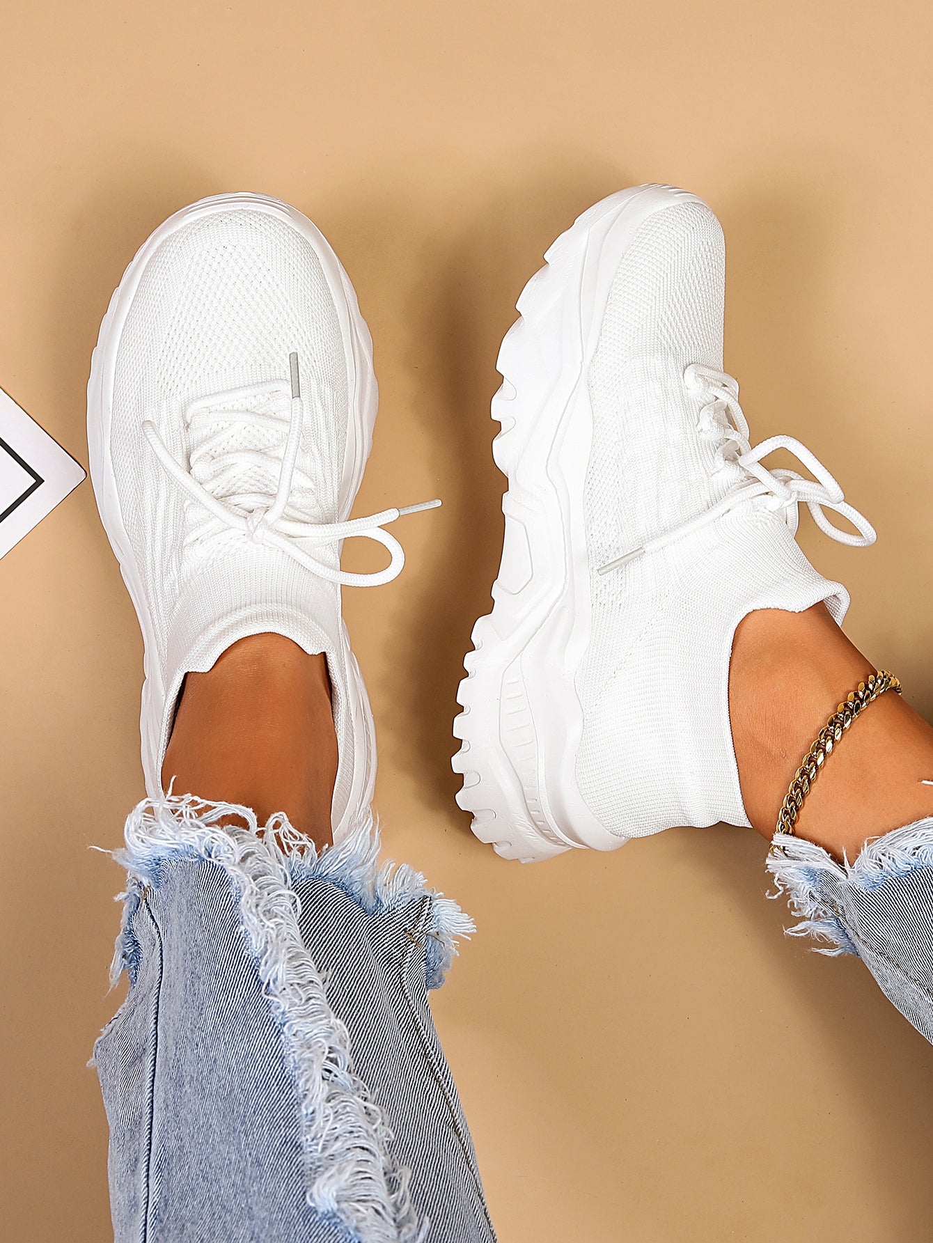 Women's Lightweight & Breathable Chunky Sneakers, Casual Slip On Sneakers, Running Shoes