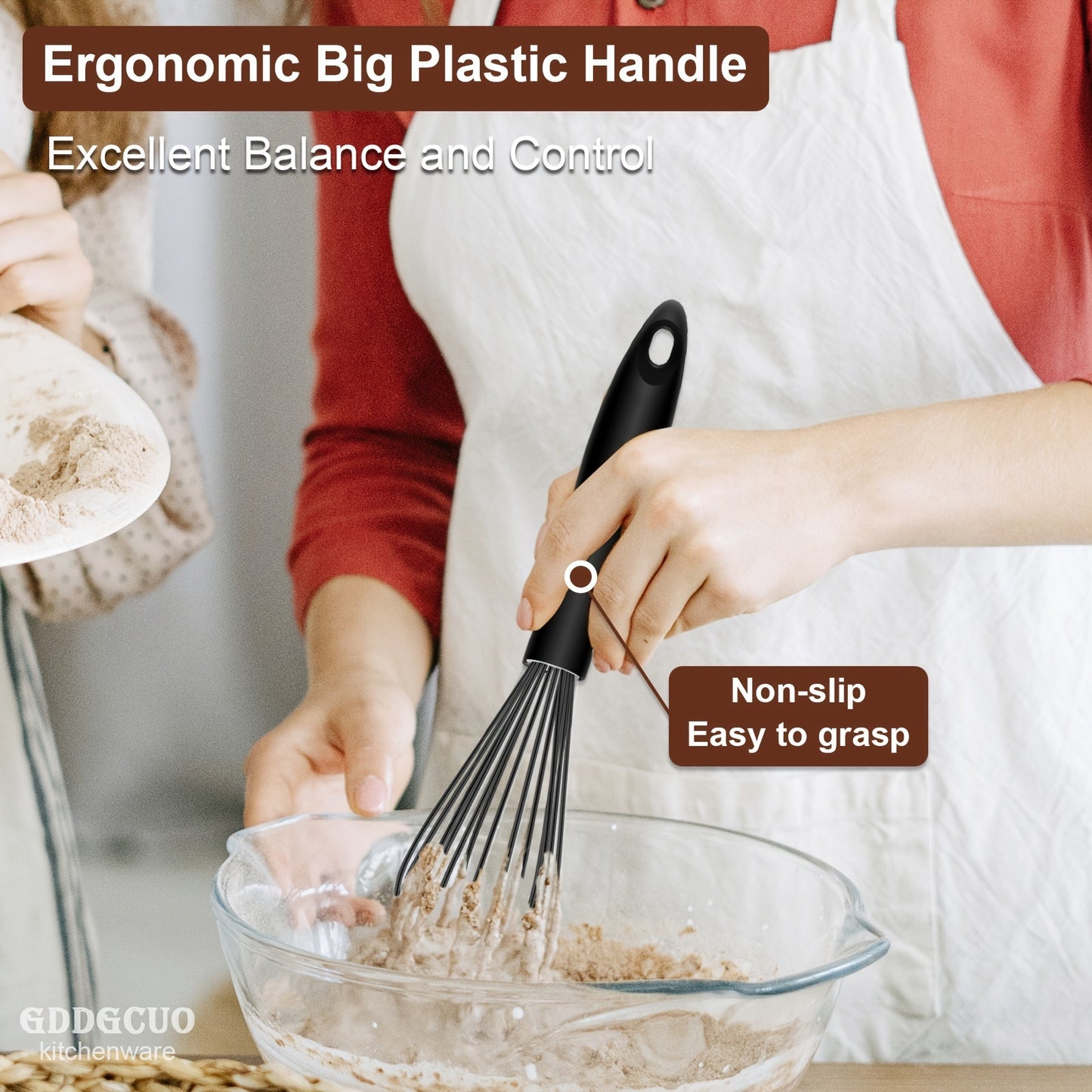 3pcs Food Grade Silicone Whisk, Manual Egg Whisk Mixer, Egg Beater, Household Baking Tools, Kitchen Supplies