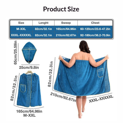 Plus-size Bath Skirt Coral Fleece Bathrobe And Bath Cap Set