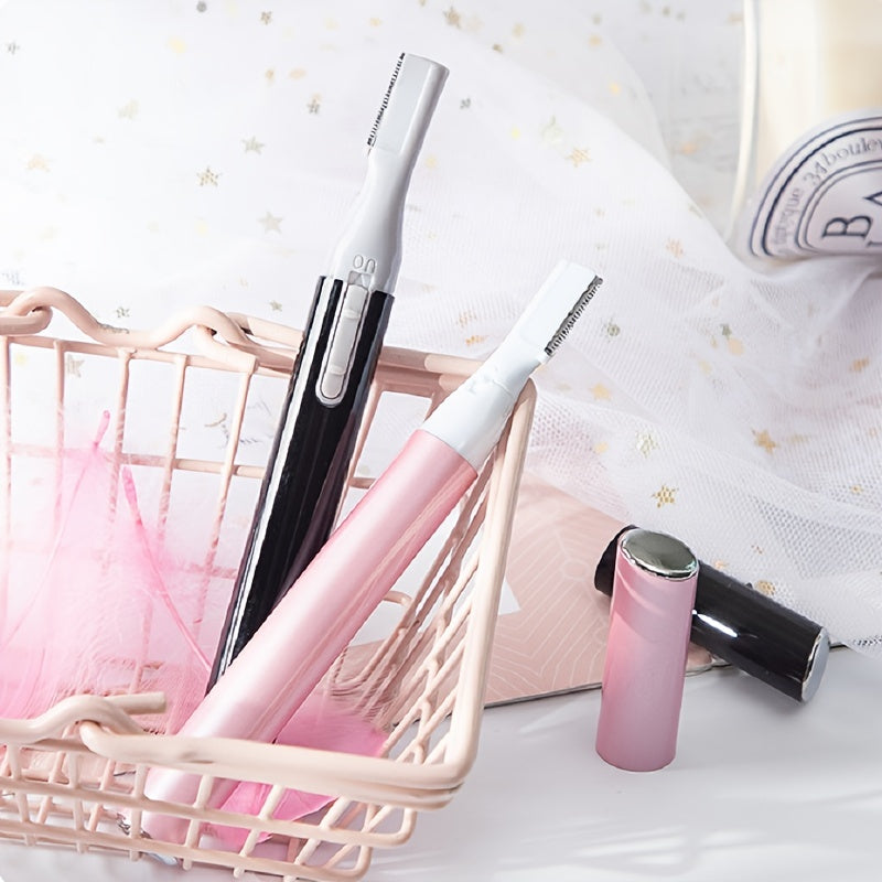 1pc CIICII Electric Facial Hair Trimmer, Personal Pen Detailer with Rinseable Blades, Cleaning Brush & Trimming Comb for Eyebrows, Neckline, Nose, Ears - Plastic, Dry Battery Powered (Batteries Not Included), Personal Care Ac