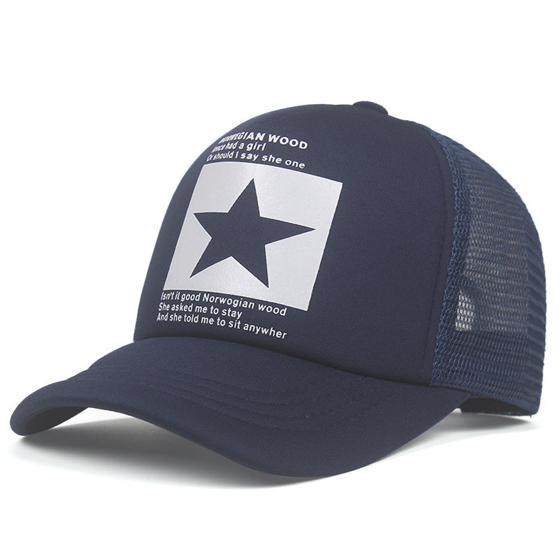 1pc Pentagram Breathable Baseball Cap Mesh Cap