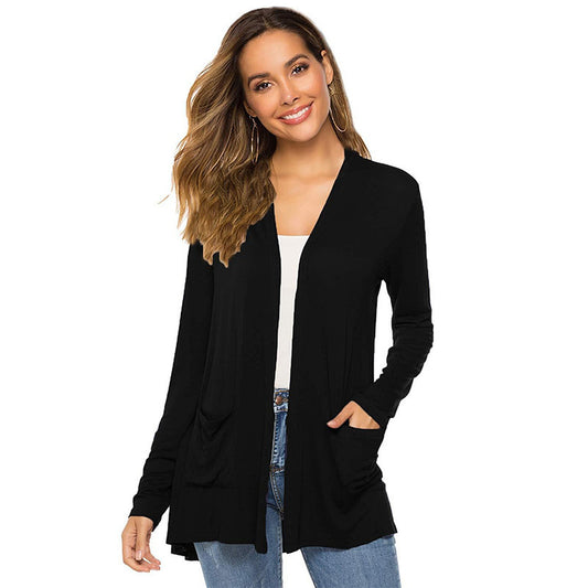 Versatile Cardigan Mid-length Long Sleeve Coat