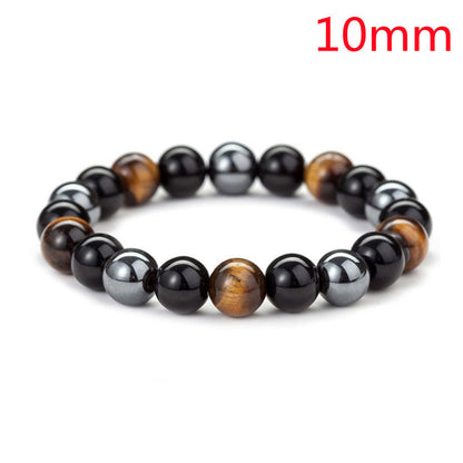 Natural Tiger Eye Stone Bracelet - Handwoven Healing Crystal Bracelet for Men & Women
