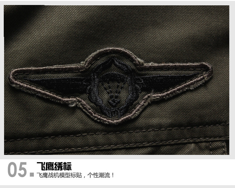 2025 Amazon Foreign Trade Men's Jacket Casual Special Forces Military Wear Large Size Flight Suit Outdoor Sports Workwear