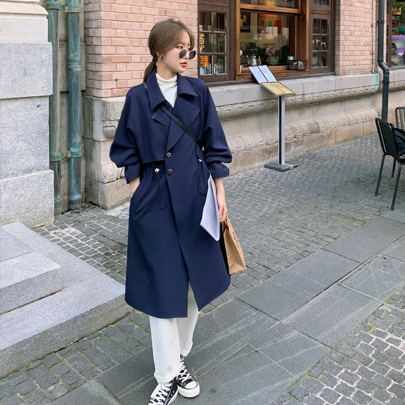 New Style Windbreaker Women's Mid-length Over The Knee Spring And Autumn