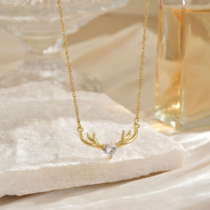 Women's Korean Version Simple Deer Pendant Necklace