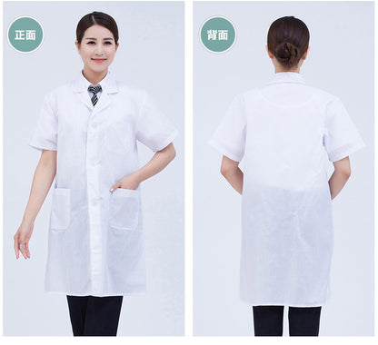 Work Clothes White Coat Doctor's Clothes Pharmacy Beauty Salon Food Factory Tooling Experimental Clothes Chef Long Sleeve White Coat