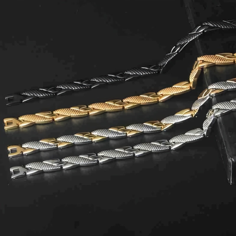 Men's Premium Dragon Pattern Bracelet - Adjustable 7mm Magnetic Black Alloy Jewelry