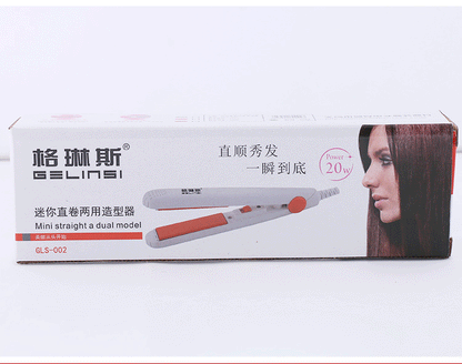 Mini Curling Iron with Anti-scalding Cover Korean Style Student Dormitory Low Power Splint Portable Straight Roll Dual-purpose Straight Splint