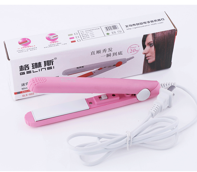 Mini Curling Iron with Anti-scalding Cover Korean Style Student Dormitory Low Power Splint Portable Straight Roll Dual-purpose Straight Splint