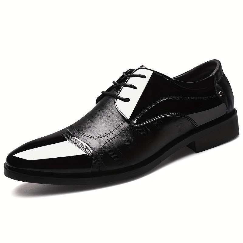 Men's Color Block Pointed Toe Dress Shoes Classic Formal Shoes For Wedding Business Party