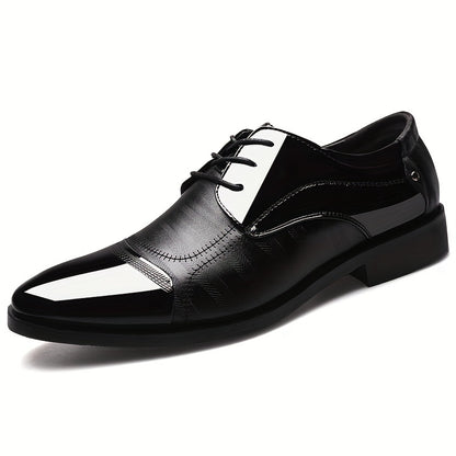 Men's Color Block Pointed Toe Dress Shoes Classic Formal Shoes For Wedding Business Party