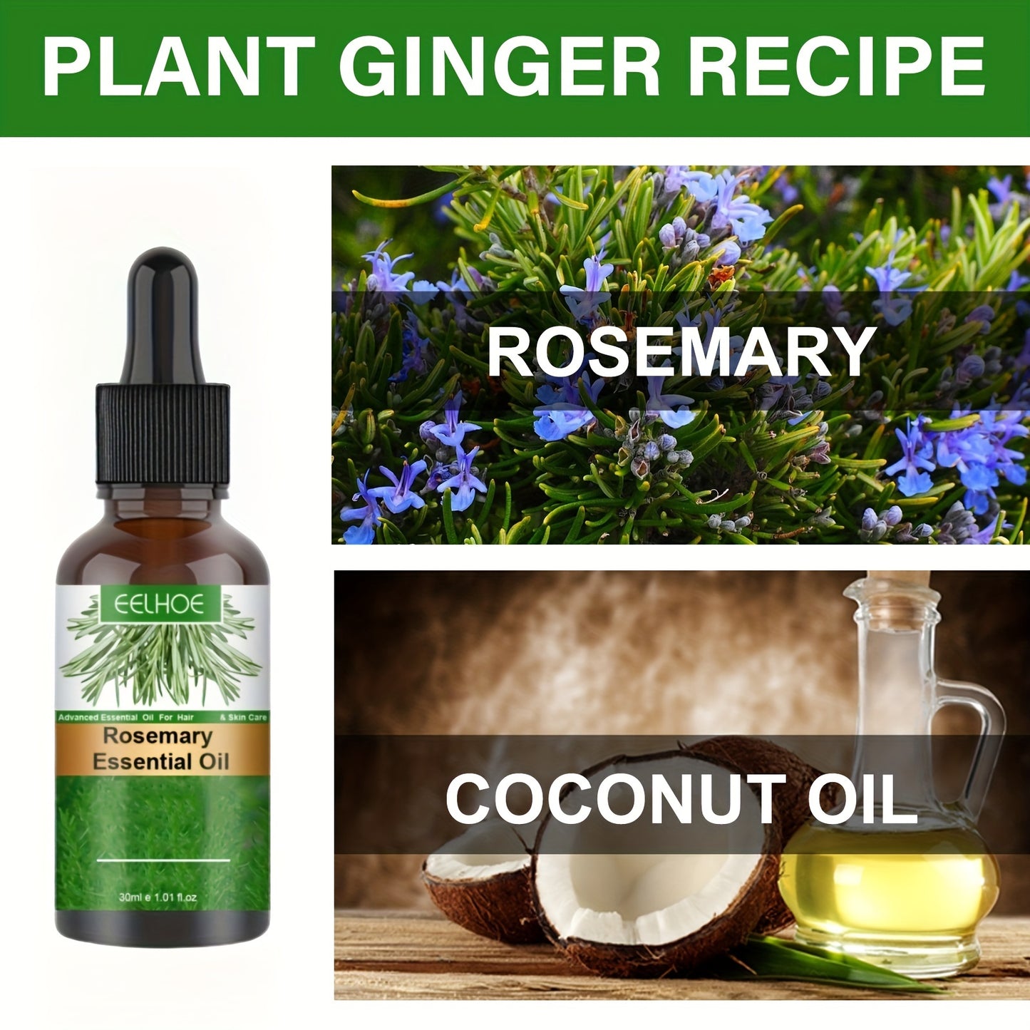 Rosemary Essential Oil for Hair Growth - 30ml Natural Hair Care Treatment
