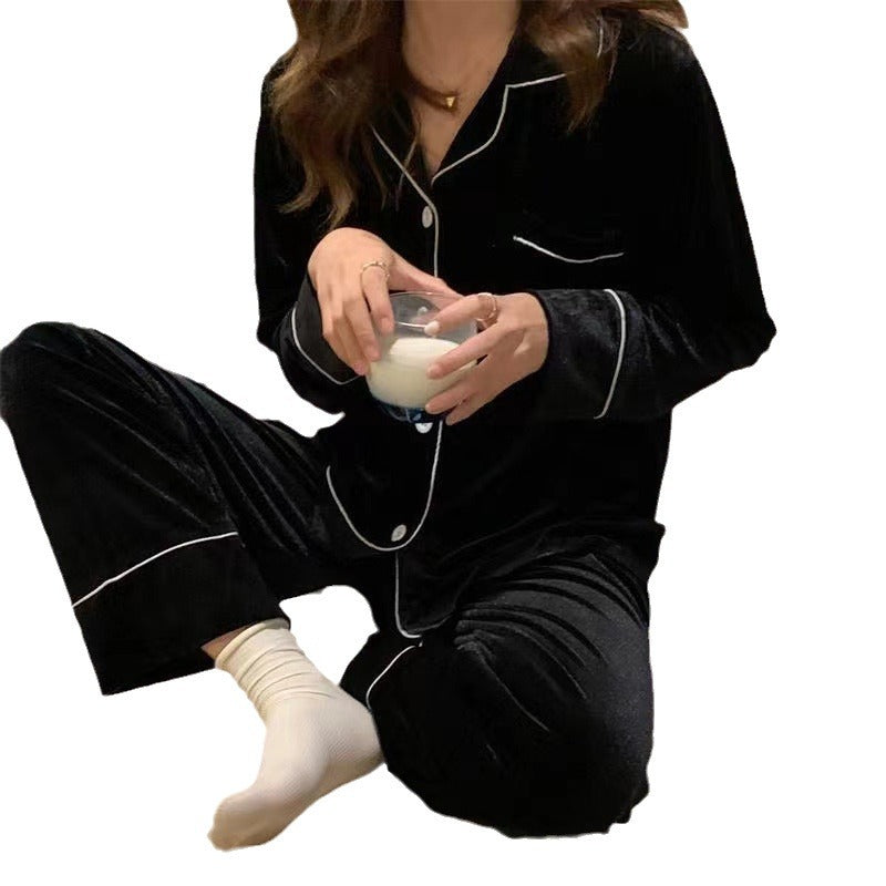 Casual Open-button Student Velvet Korean-style Warm Oversized Set