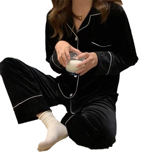 Casual Open-button Student Velvet Korean-style Warm Oversized Set