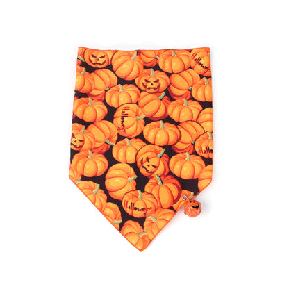 Pet Dog And Cat Halloween Print Triangle Saliva Towel