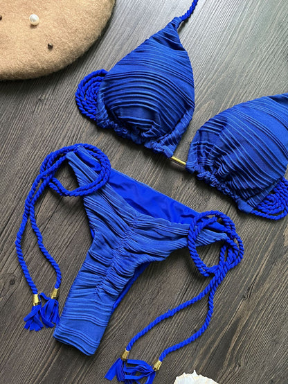 Women's Fashion Braided Rope Bikini Suit