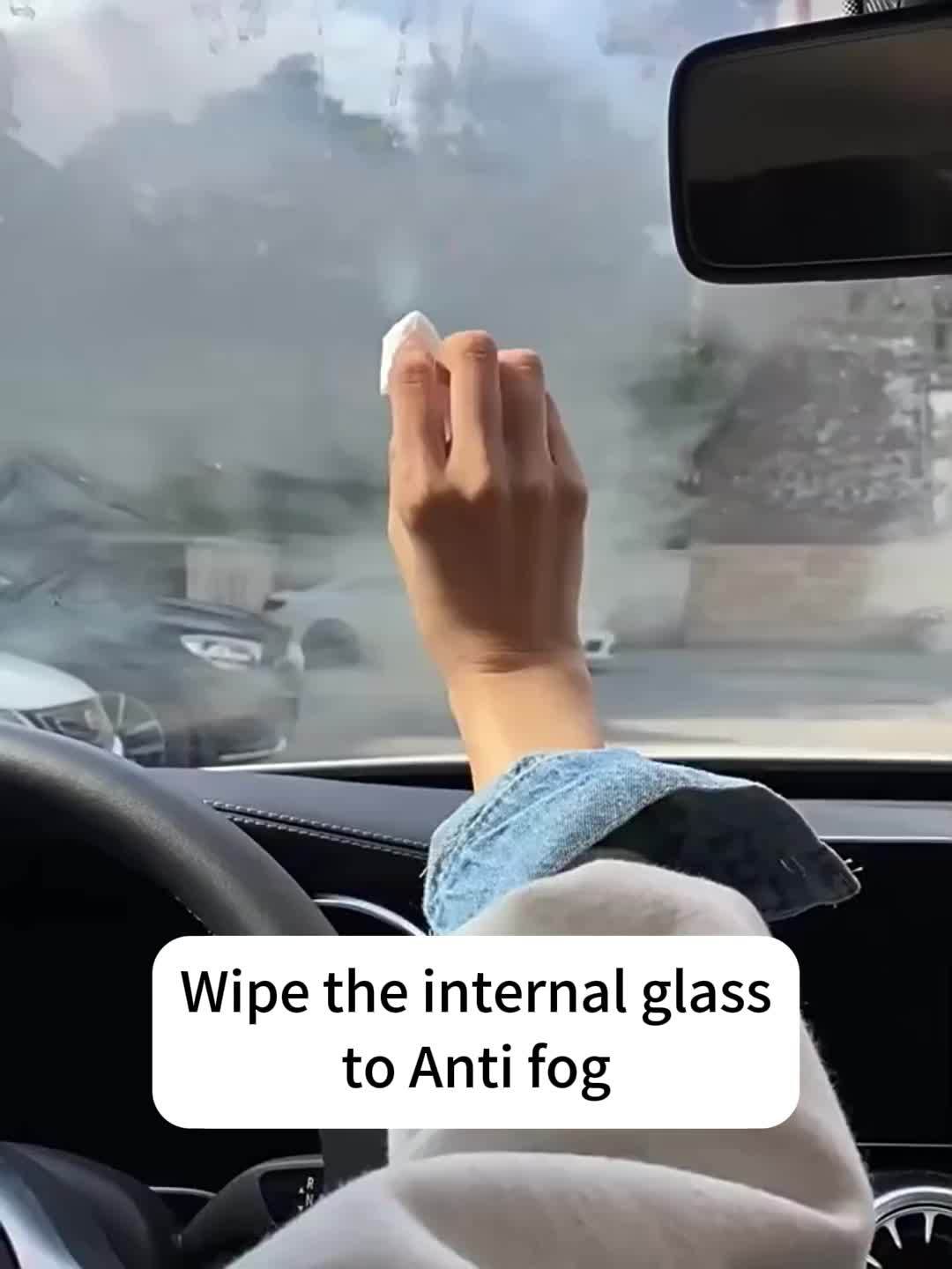 Safe Driving | Anti-Fog & Waterproof Car Wipes for Windshields, Mirrors, and Helmets - 3-in-1 Cleaning Formula for Fog Removal, Oil Film Removal, and Streak-Free Shine - Fit for All Vehicles