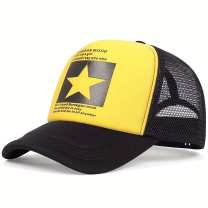 1pc Pentagram Breathable Baseball Cap Mesh Cap