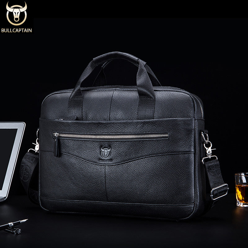 Premium Leather Messenger Bag - Large Capacity Business Briefcase for Men | BULLCAPTAIN