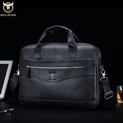 Premium Leather Messenger Bag - Large Capacity Business Briefcase for Men | BULLCAPTAIN