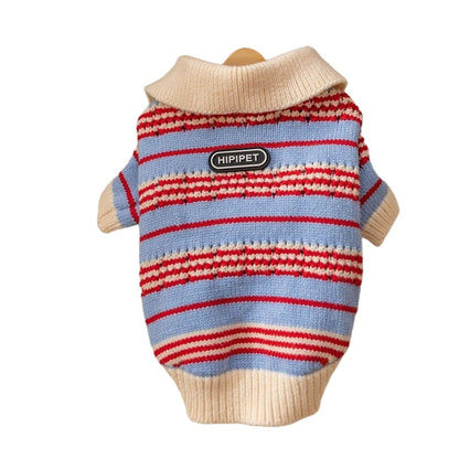 Cat Sweaters, Cold Weather Dog Striped Pullover, Warm Knitted Pet Clothes In Winter