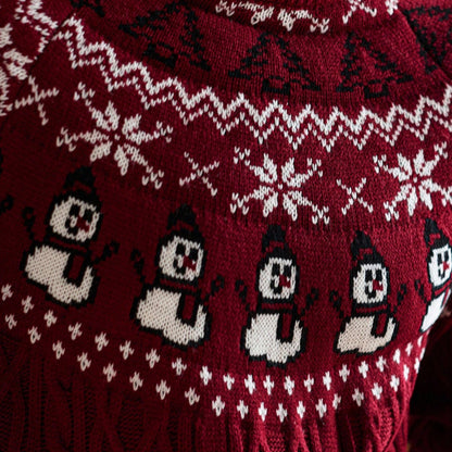Christmas Retro Round-neck Cable Knit Sweater